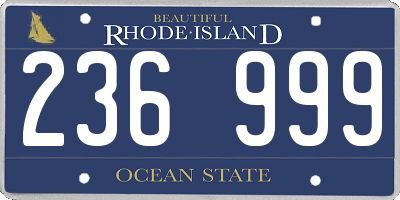 RI license plate 236999