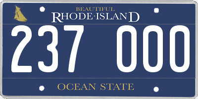 RI license plate 237000
