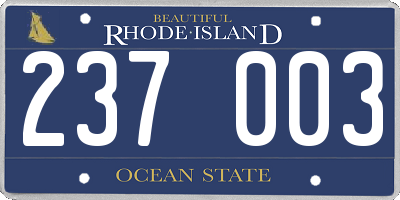 RI license plate 237003