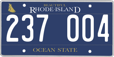 RI license plate 237004