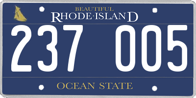 RI license plate 237005