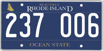 RI license plate 237006
