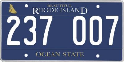 RI license plate 237007
