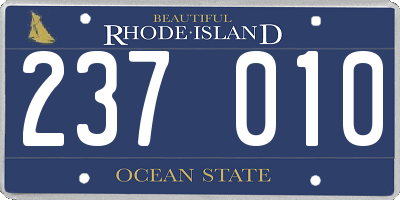 RI license plate 237010