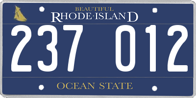 RI license plate 237012