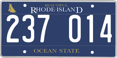 RI license plate 237014