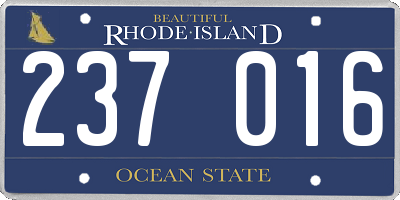 RI license plate 237016