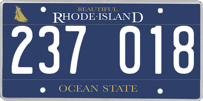 RI license plate 237018