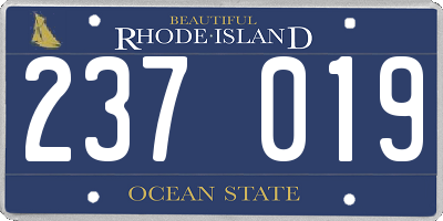 RI license plate 237019