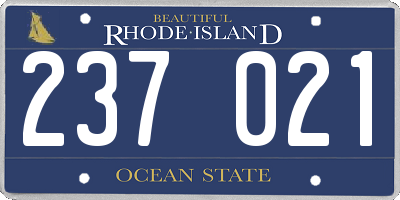 RI license plate 237021