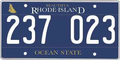 RI license plate 237023