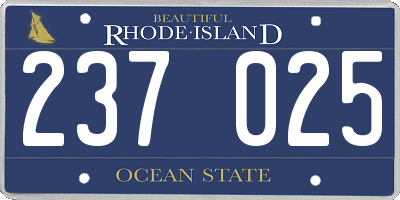 RI license plate 237025