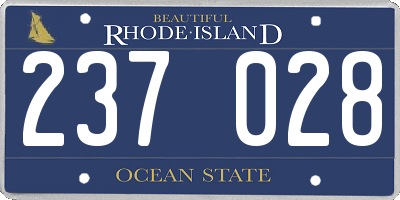 RI license plate 237028