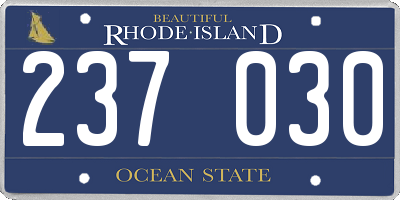 RI license plate 237030