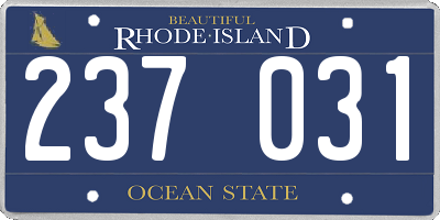 RI license plate 237031