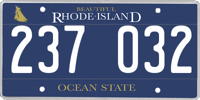 RI license plate 237032