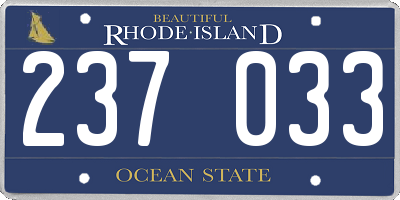 RI license plate 237033