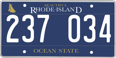 RI license plate 237034