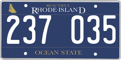 RI license plate 237035