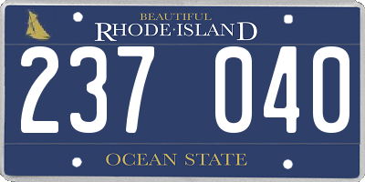 RI license plate 237040