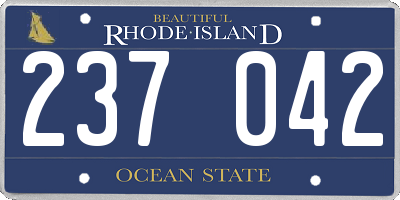 RI license plate 237042