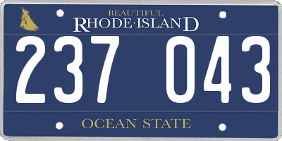 RI license plate 237043