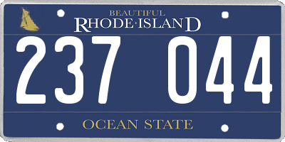 RI license plate 237044