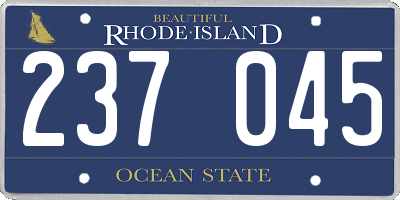 RI license plate 237045