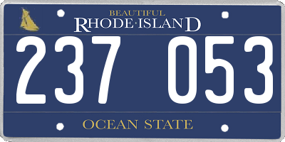 RI license plate 237053