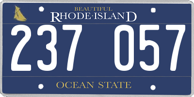 RI license plate 237057
