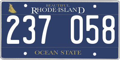RI license plate 237058
