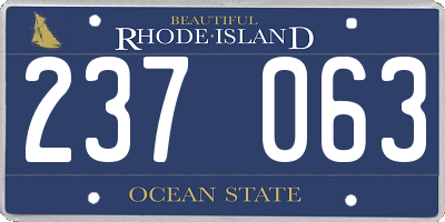 RI license plate 237063