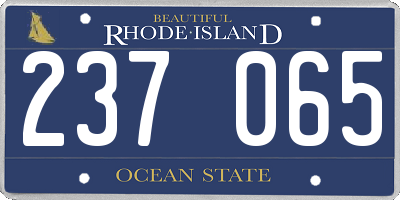 RI license plate 237065