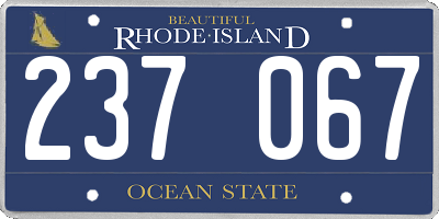 RI license plate 237067