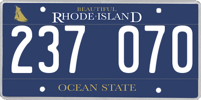 RI license plate 237070