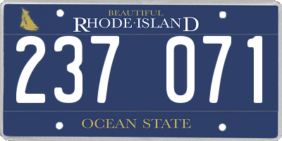 RI license plate 237071