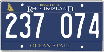 RI license plate 237074