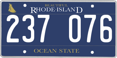 RI license plate 237076