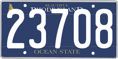 RI license plate 23708