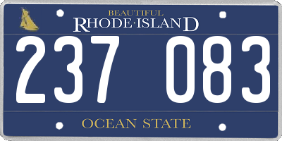 RI license plate 237083