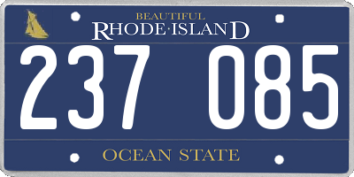 RI license plate 237085
