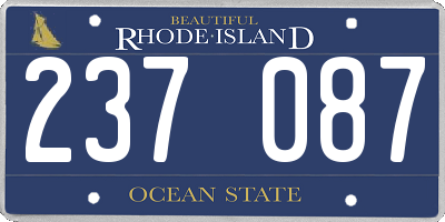 RI license plate 237087