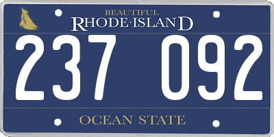 RI license plate 237092