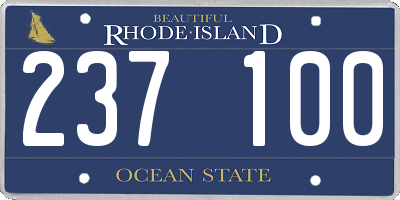RI license plate 237100