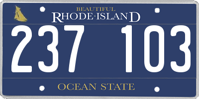RI license plate 237103