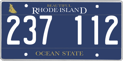 RI license plate 237112