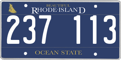 RI license plate 237113