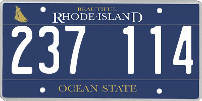 RI license plate 237114
