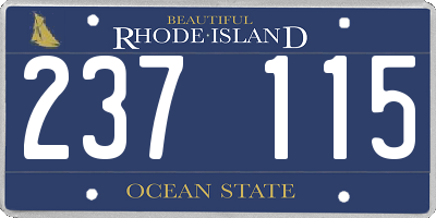 RI license plate 237115