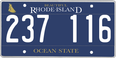 RI license plate 237116